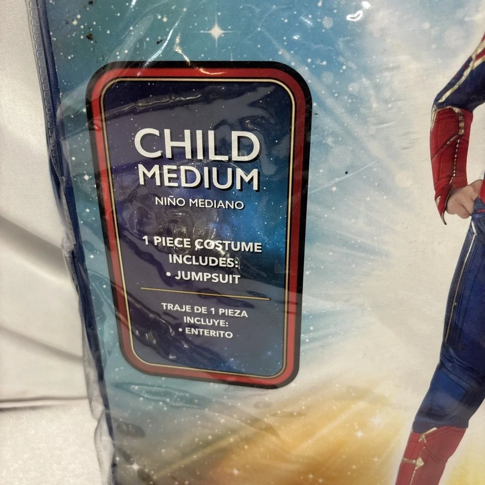Marvel Captain Marvel Child Costume Size M (8/10) Lights Up